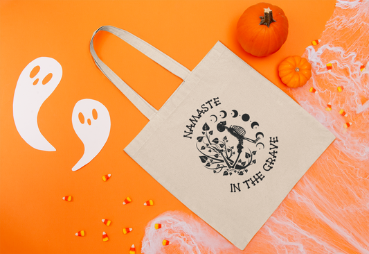 Namaste in the Grave Tote Bag